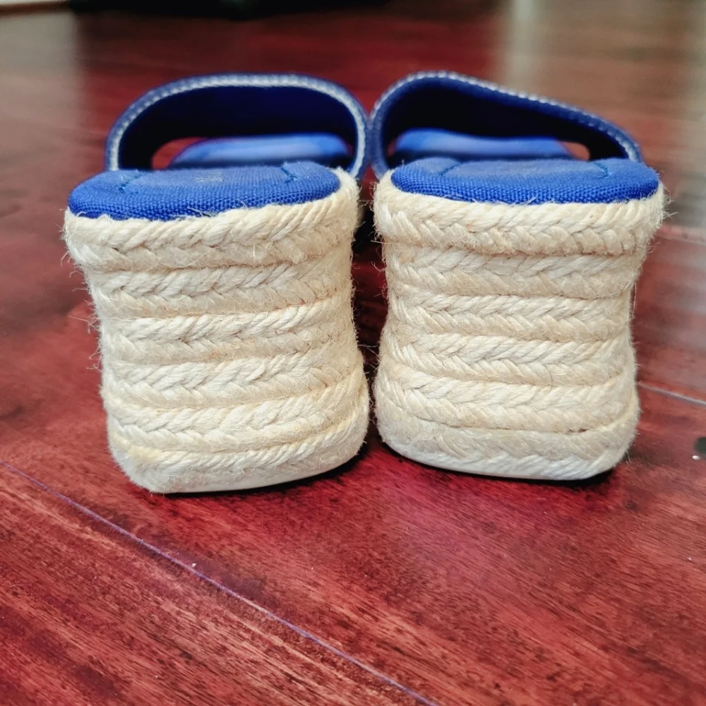 Unisa Espradille Wedge Sandals Womens 7.5 Blue White Unisa Sandals - Picture 9 of 9